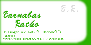 barnabas ratko business card